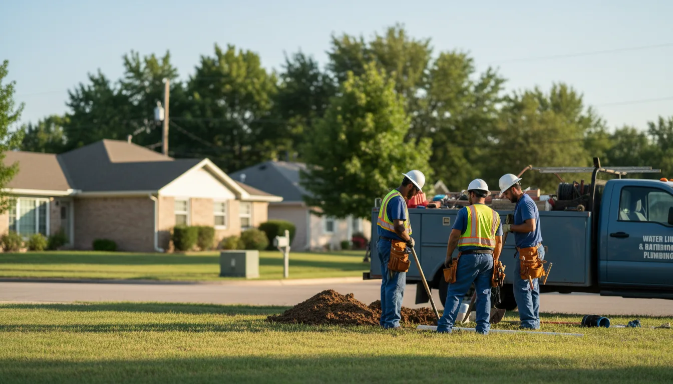 Residential water line and bathroom plumbing service in Wolford, ND